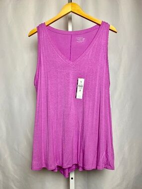 NWT Time and Tru Womenʻs Plus Size Pink Hi-Low V-Neck Tank XXL